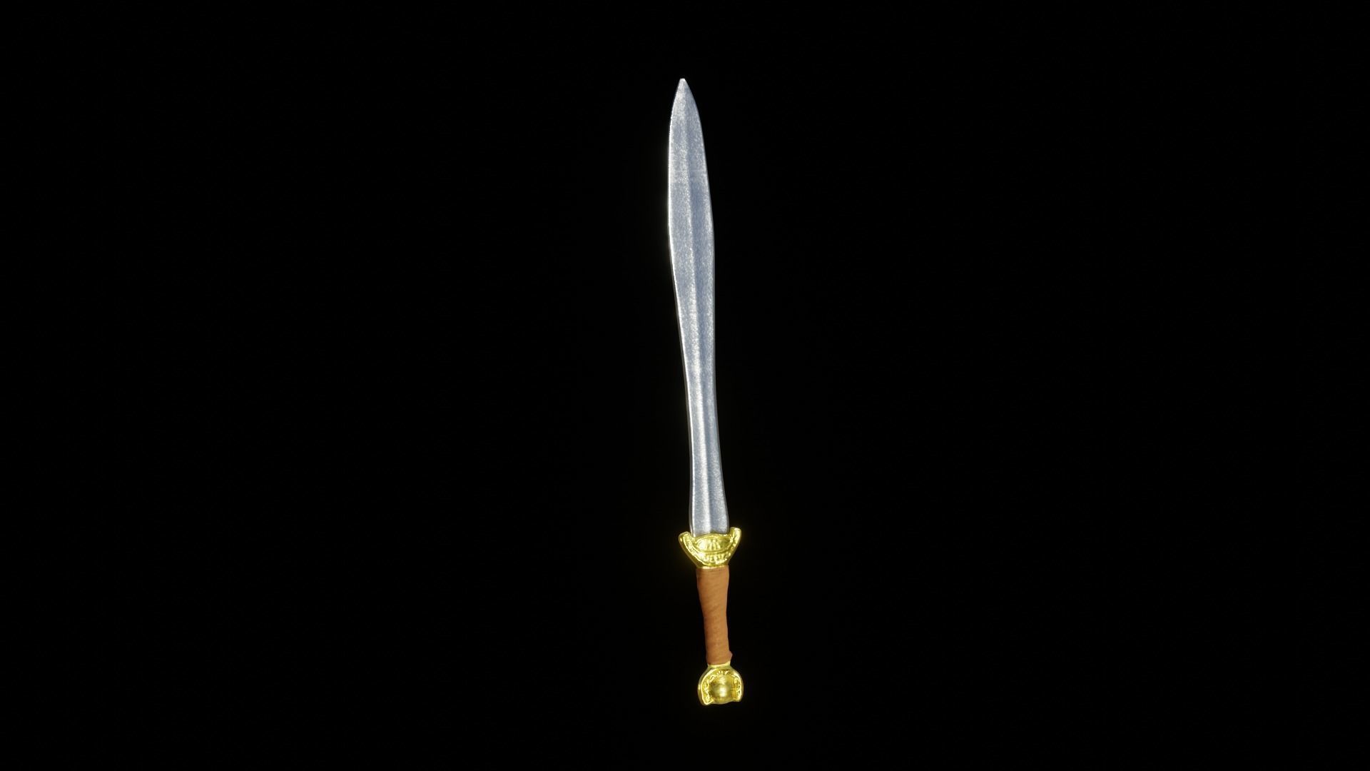 Larp Celtic Sword Low-poly 3D model_1