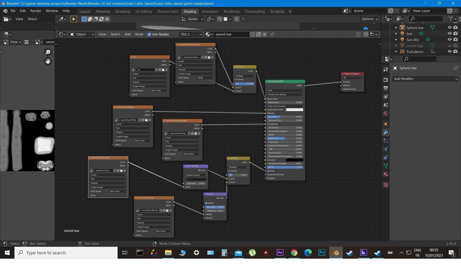Larp Celtic Sword Low-poly 3D model_6