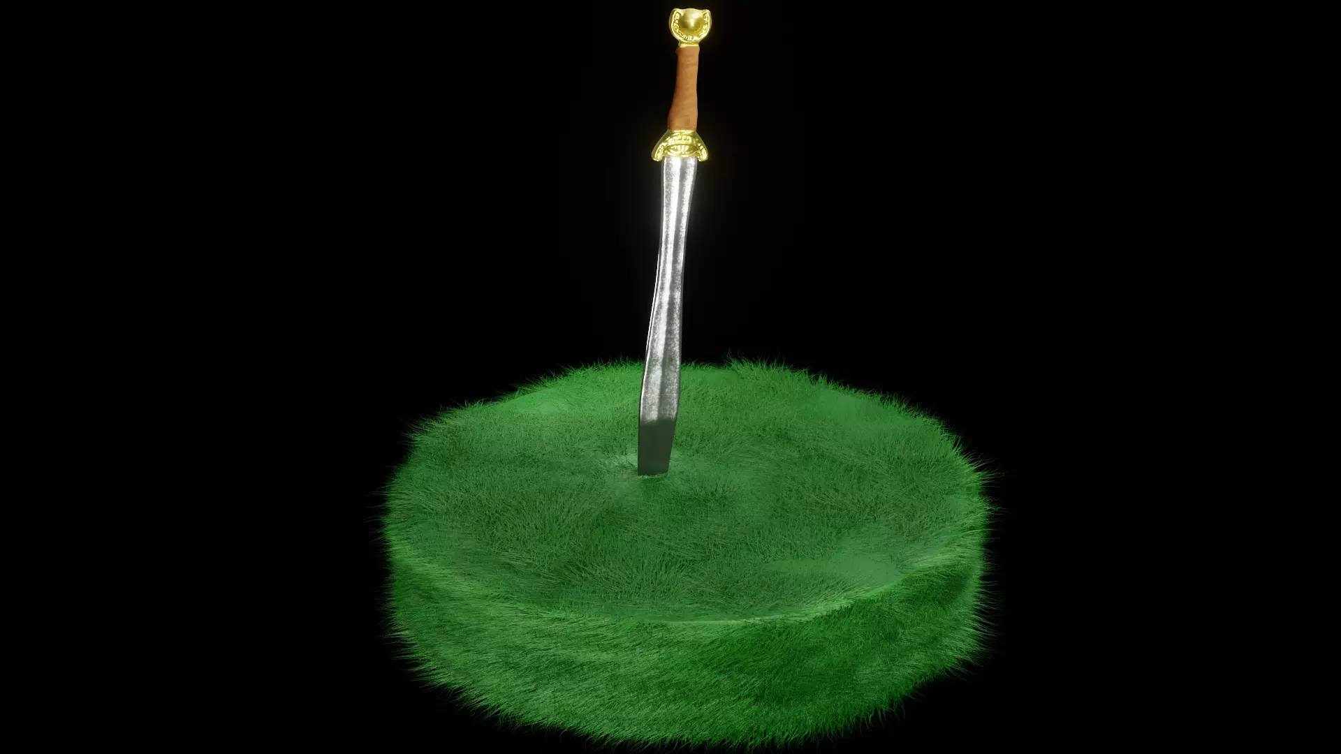 Larp Celtic Sword Low-poly 3D model_0