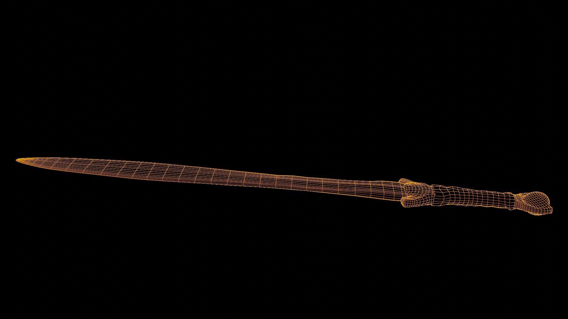 Larp Celtic Sword Low-poly 3D model_5