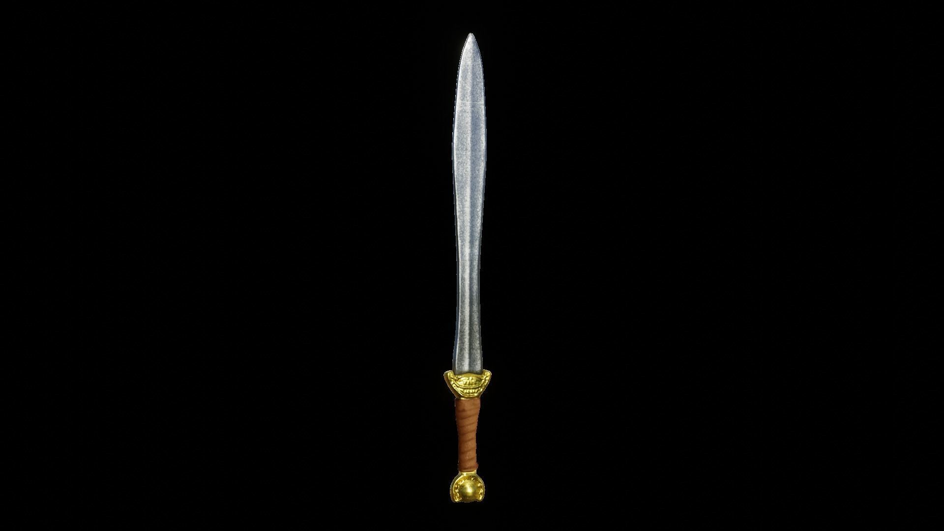 Larp Celtic Sword Low-poly 3D model_2