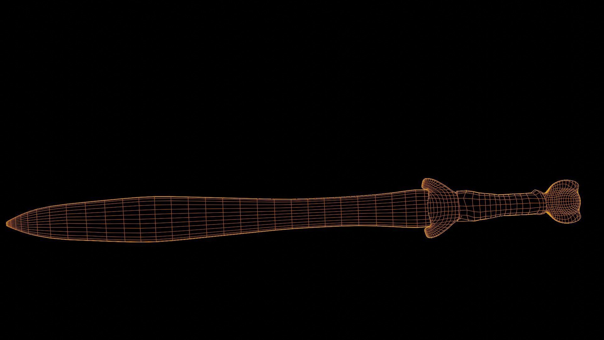 Larp Celtic Sword Low-poly 3D model_4