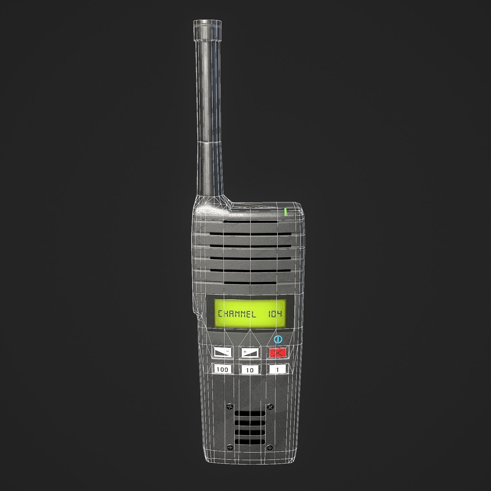 Handheld Radio Free low-poly 3D model_10