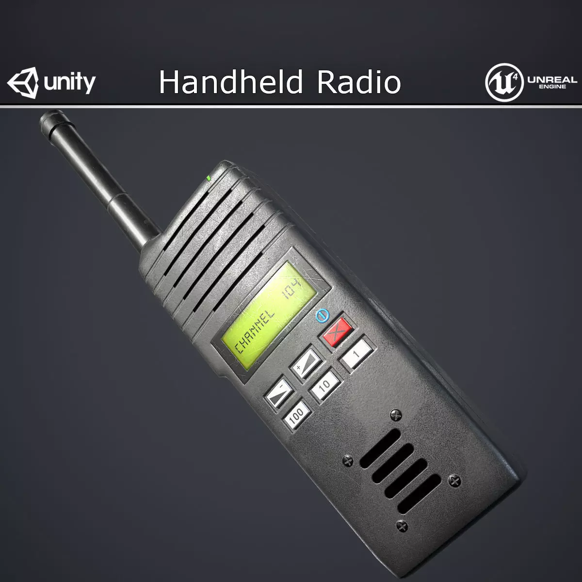 Handheld Radio Free low-poly 3D model_0
