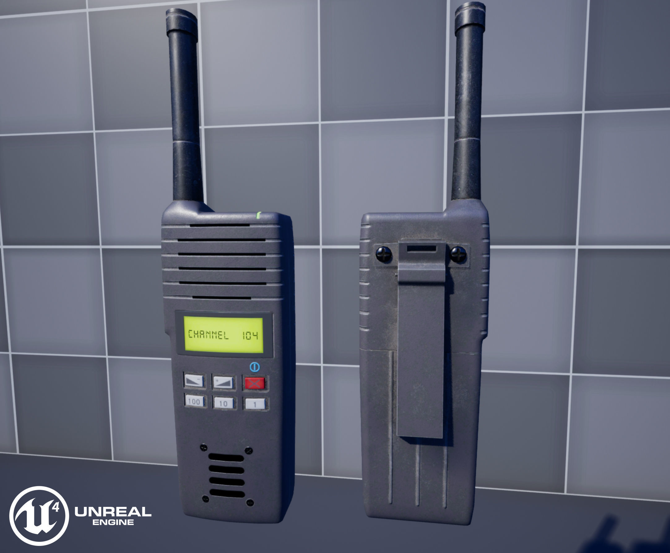 Handheld Radio Free low-poly 3D model_13