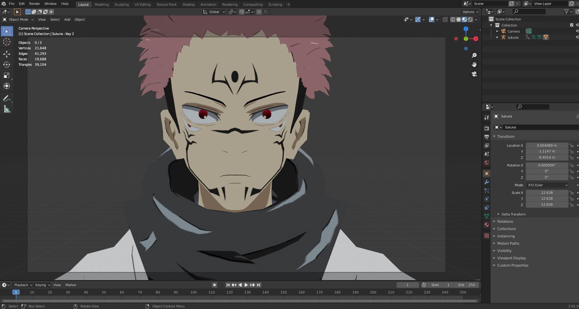 Sukuna - Jujutsu Kaisen Low-poly 3D model_18