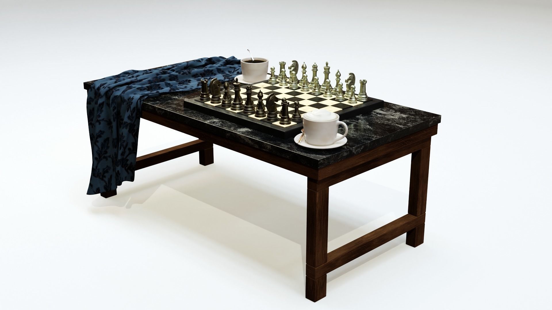 Chess Coffee Table 3D model_4
