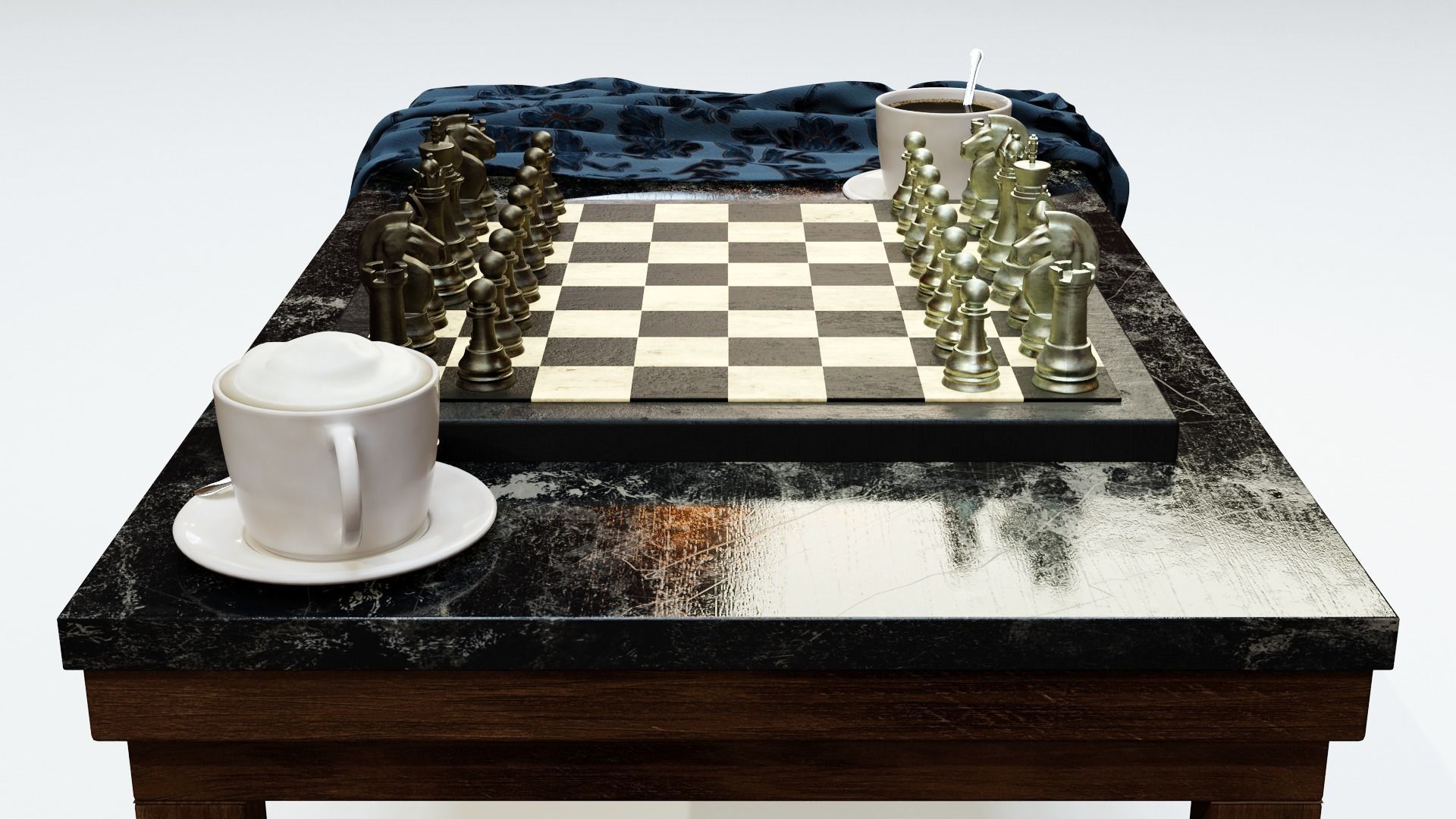 Chess Coffee Table 3D model_6