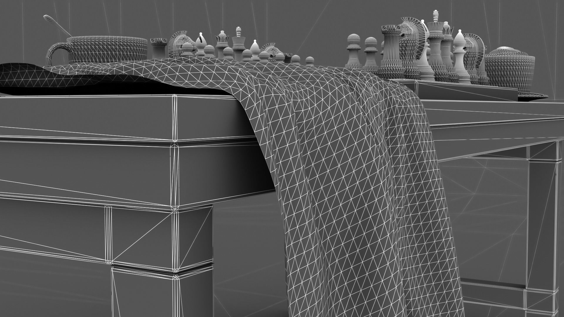 Chess Coffee Table 3D model_11