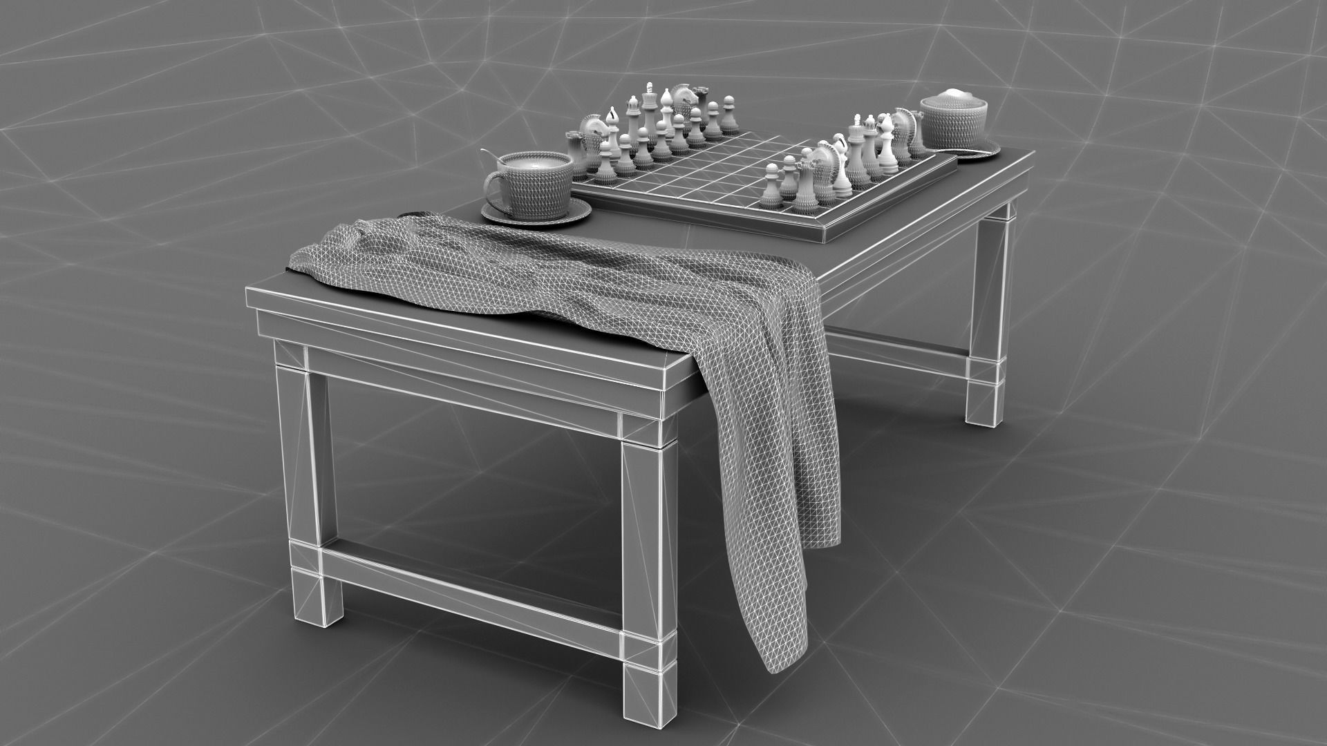 Chess Coffee Table 3D model_18