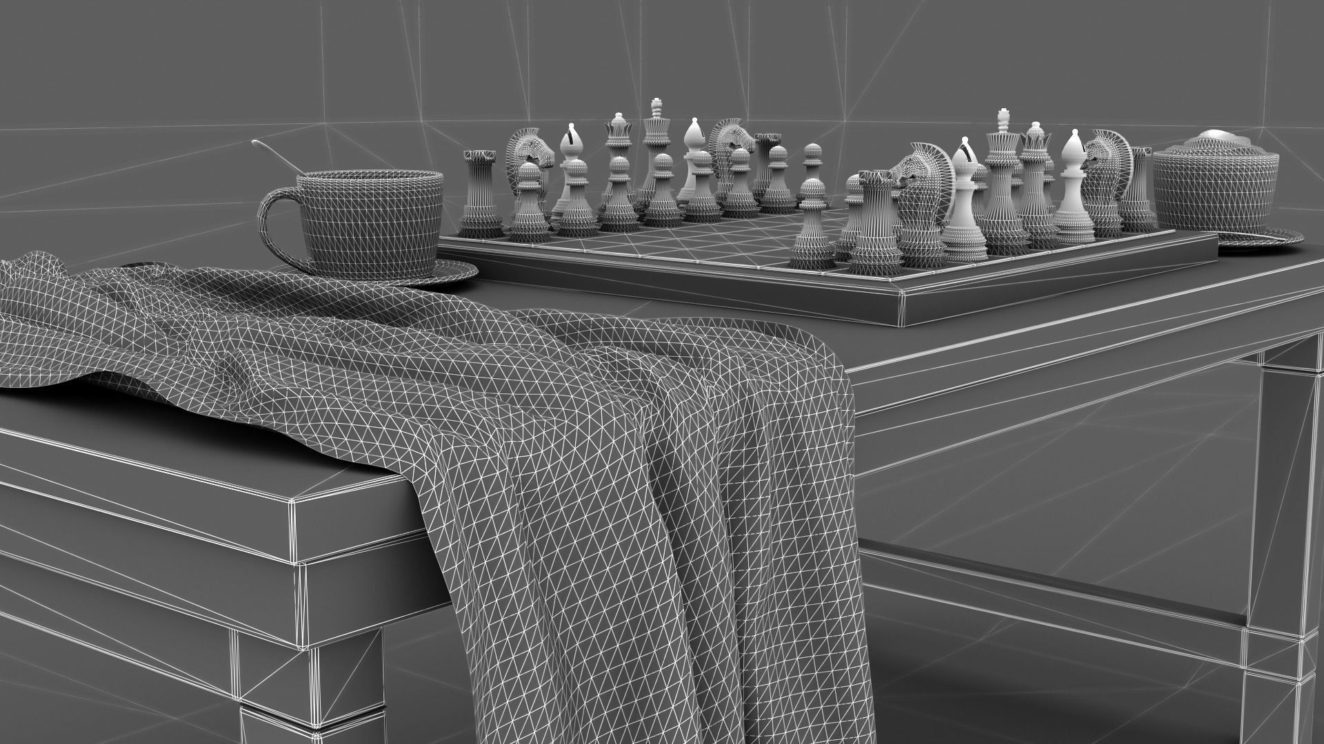 Chess Coffee Table 3D model_19