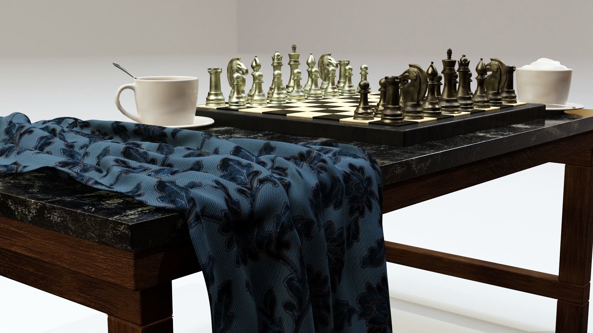 Chess Coffee Table 3D model_8