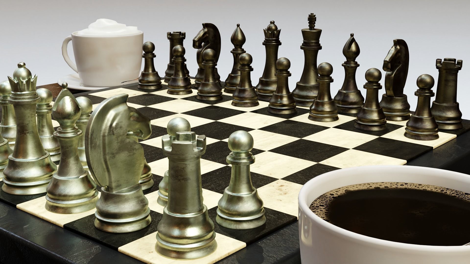 Chess Coffee Table 3D model_5