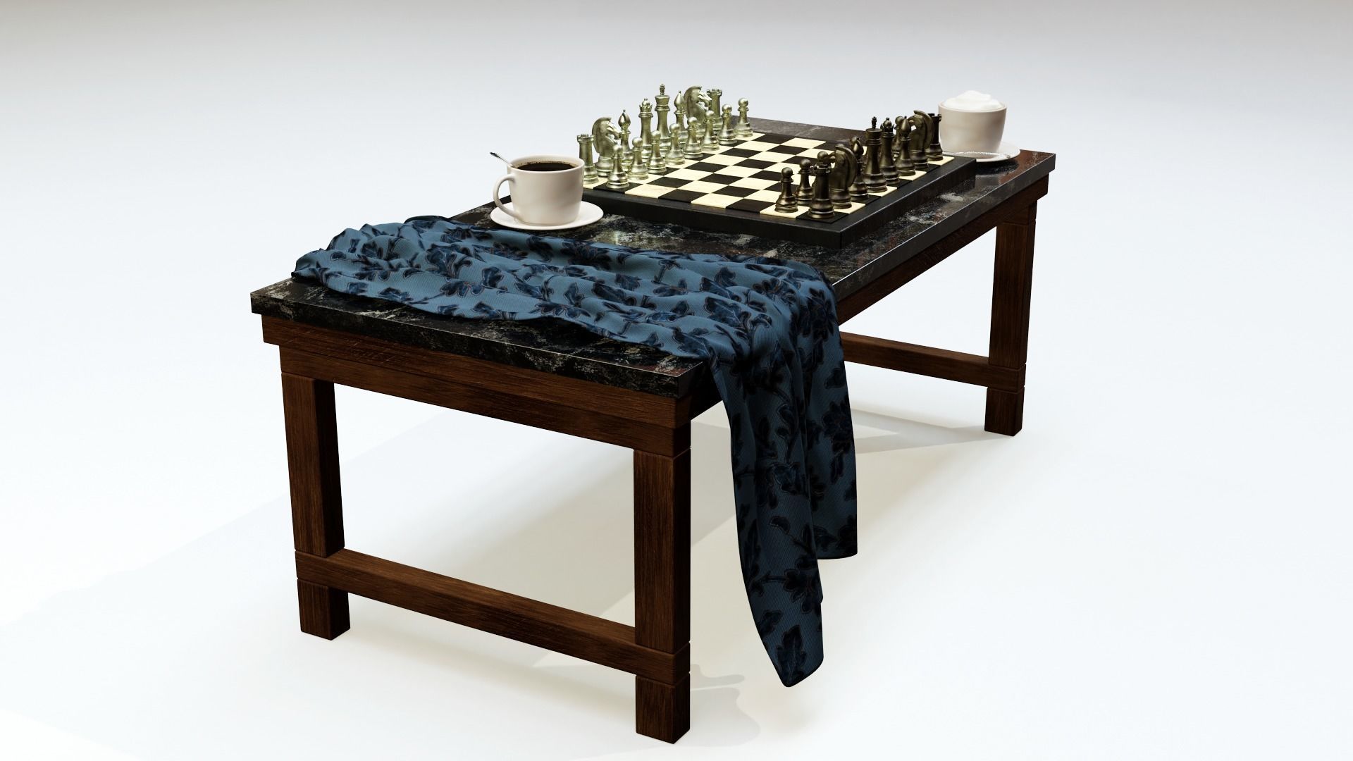 Chess Coffee Table 3D model_7