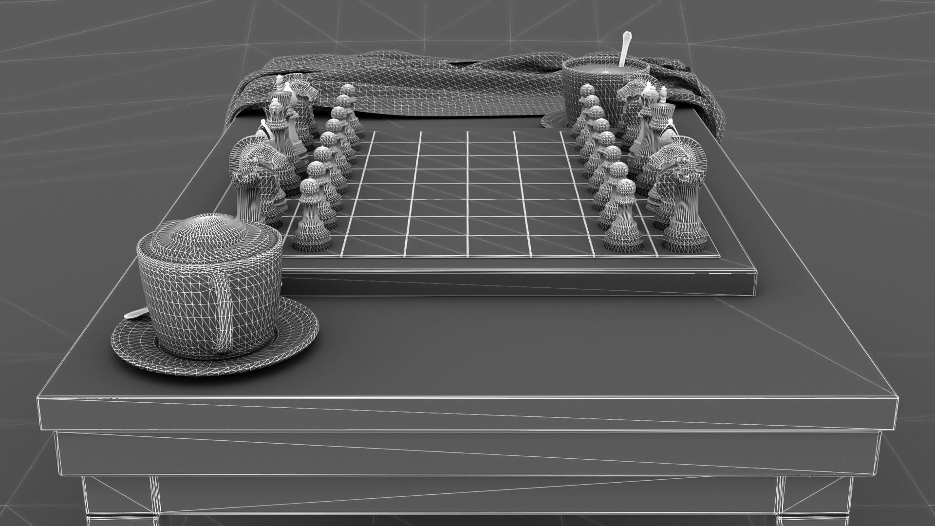 Chess Coffee Table 3D model_17