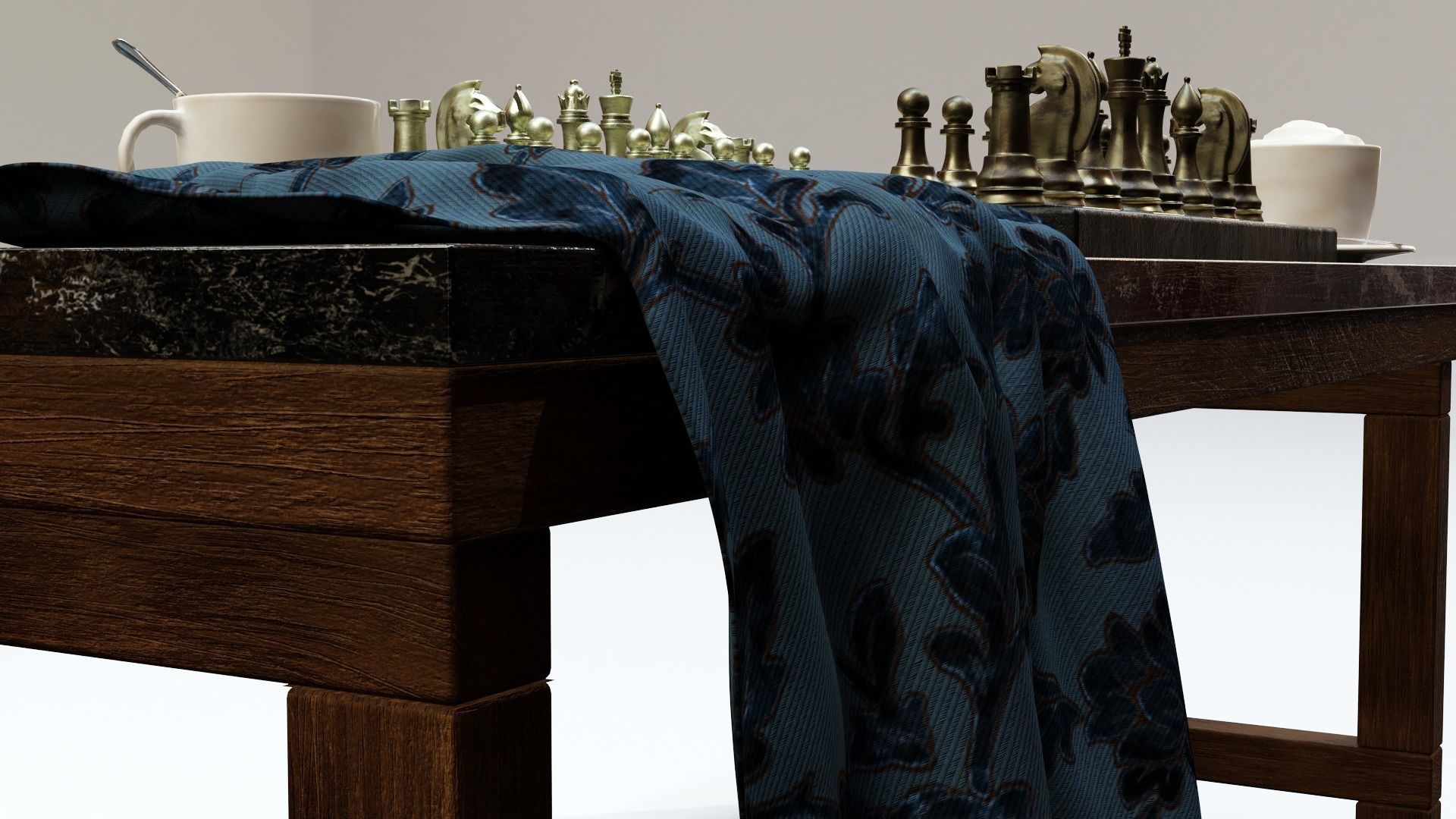 Chess Coffee Table 3D model_9