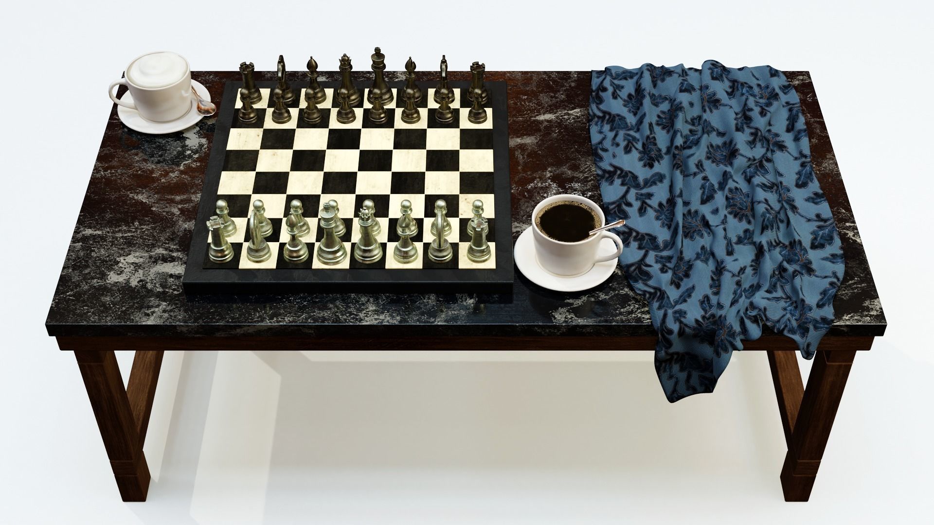 Chess Coffee Table 3D model_2