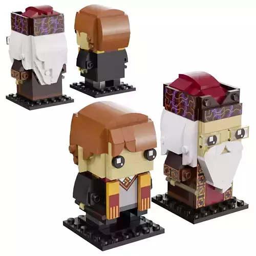 Lego Brickheadz - 41621 Ron Weasley And Albus Dumbledore 3D model