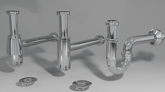 Siphon stainless steel pipe 3D model
