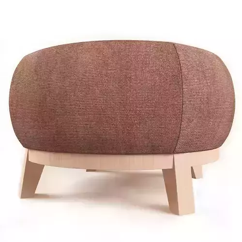 poufe round ottoman with wooden legs