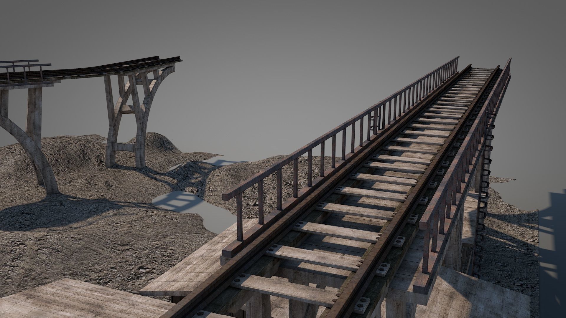 Old Wild West Railway Facility 3D model_5