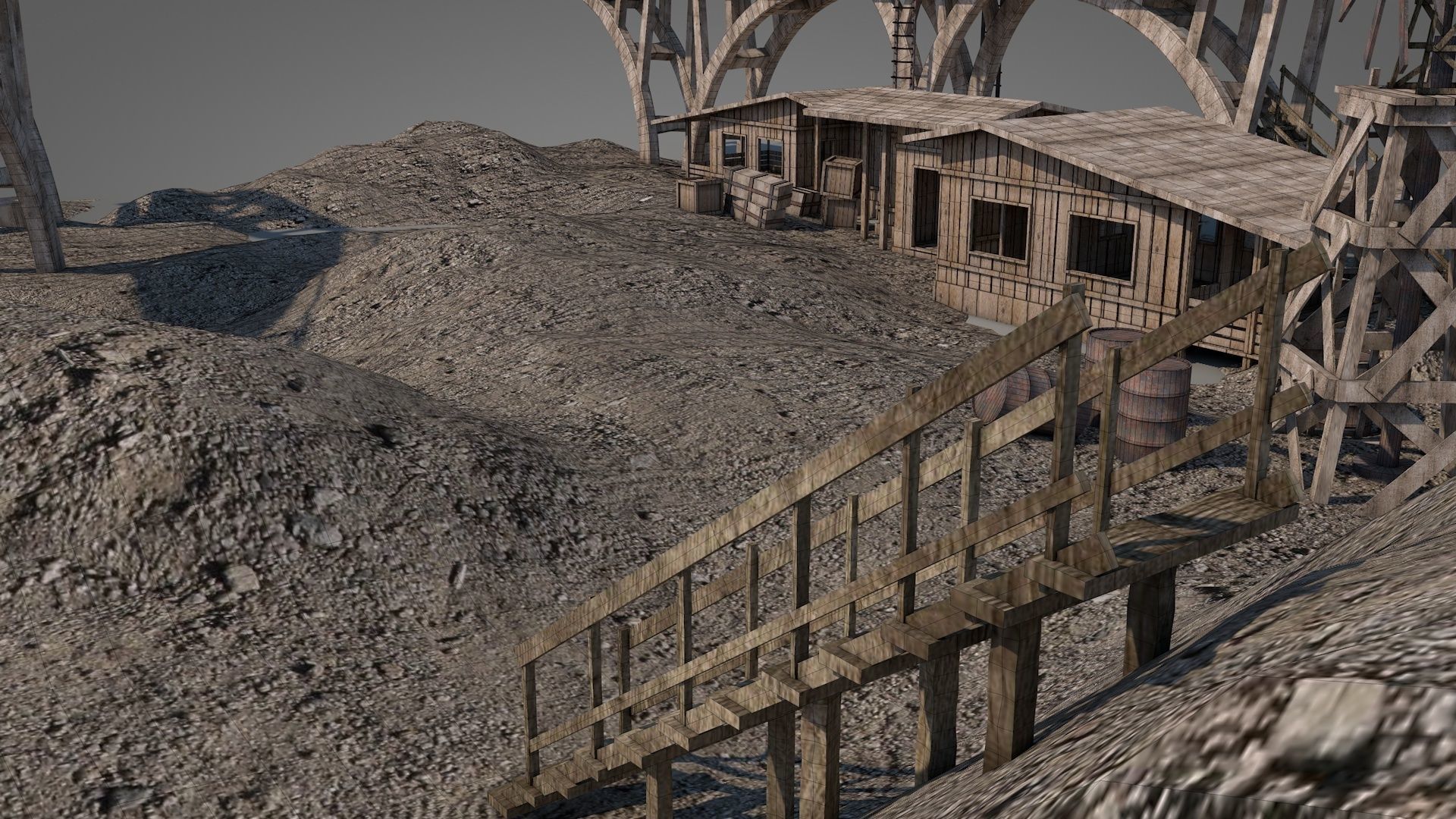 Old Wild West Railway Facility 3D model_17
