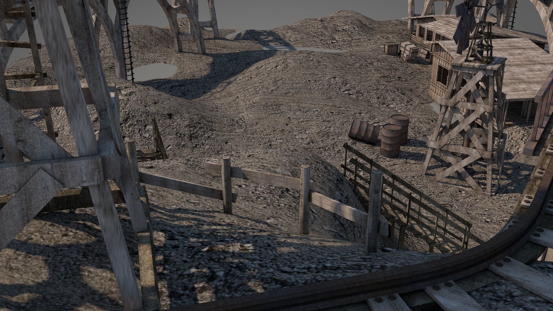 Old Wild West Railway Facility 3D model_11