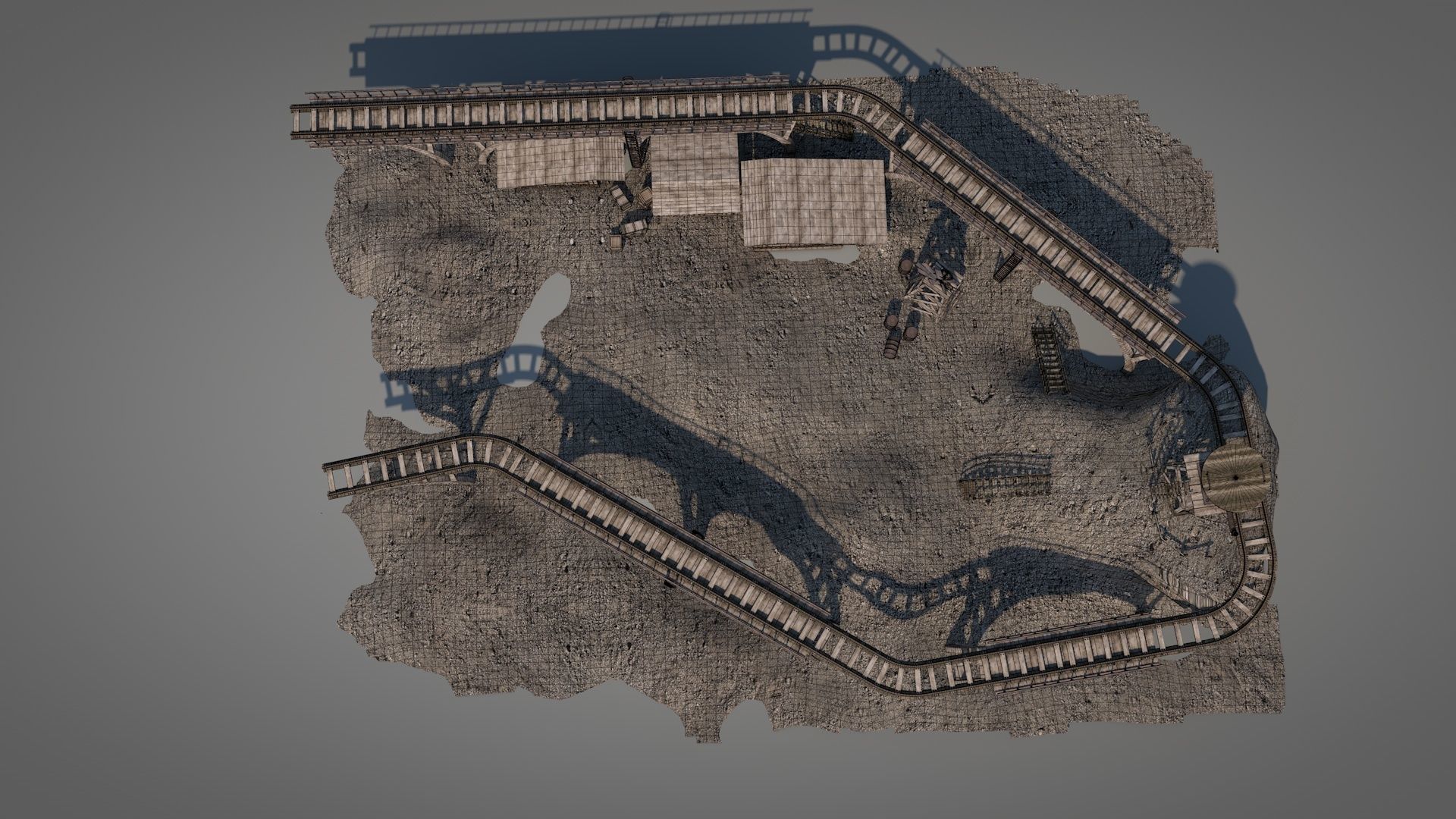 Old Wild West Railway Facility 3D model_2