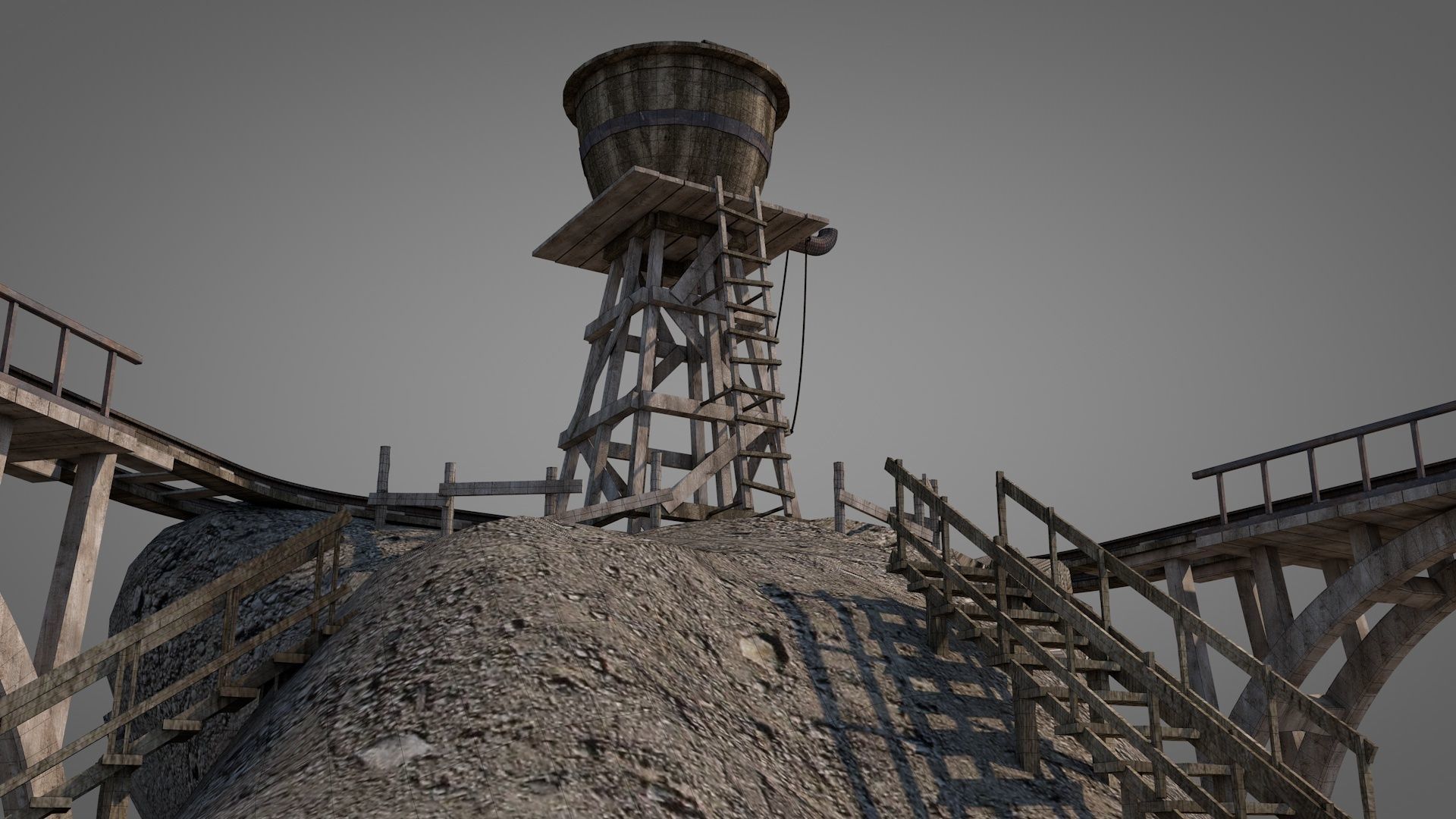 Old Wild West Railway Facility 3D model_14