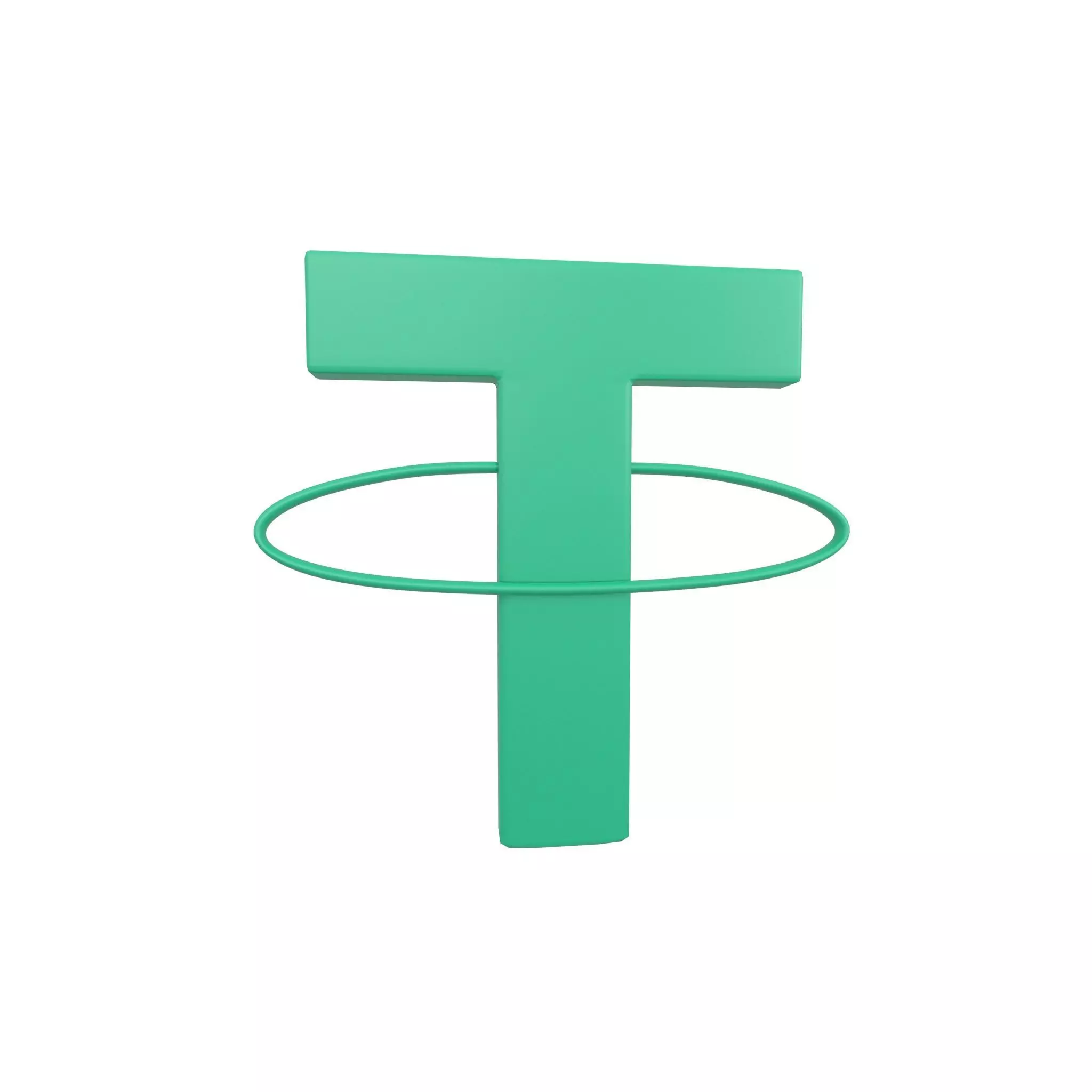 Tether USDT Coin v3 001 Low-poly 3D model_0