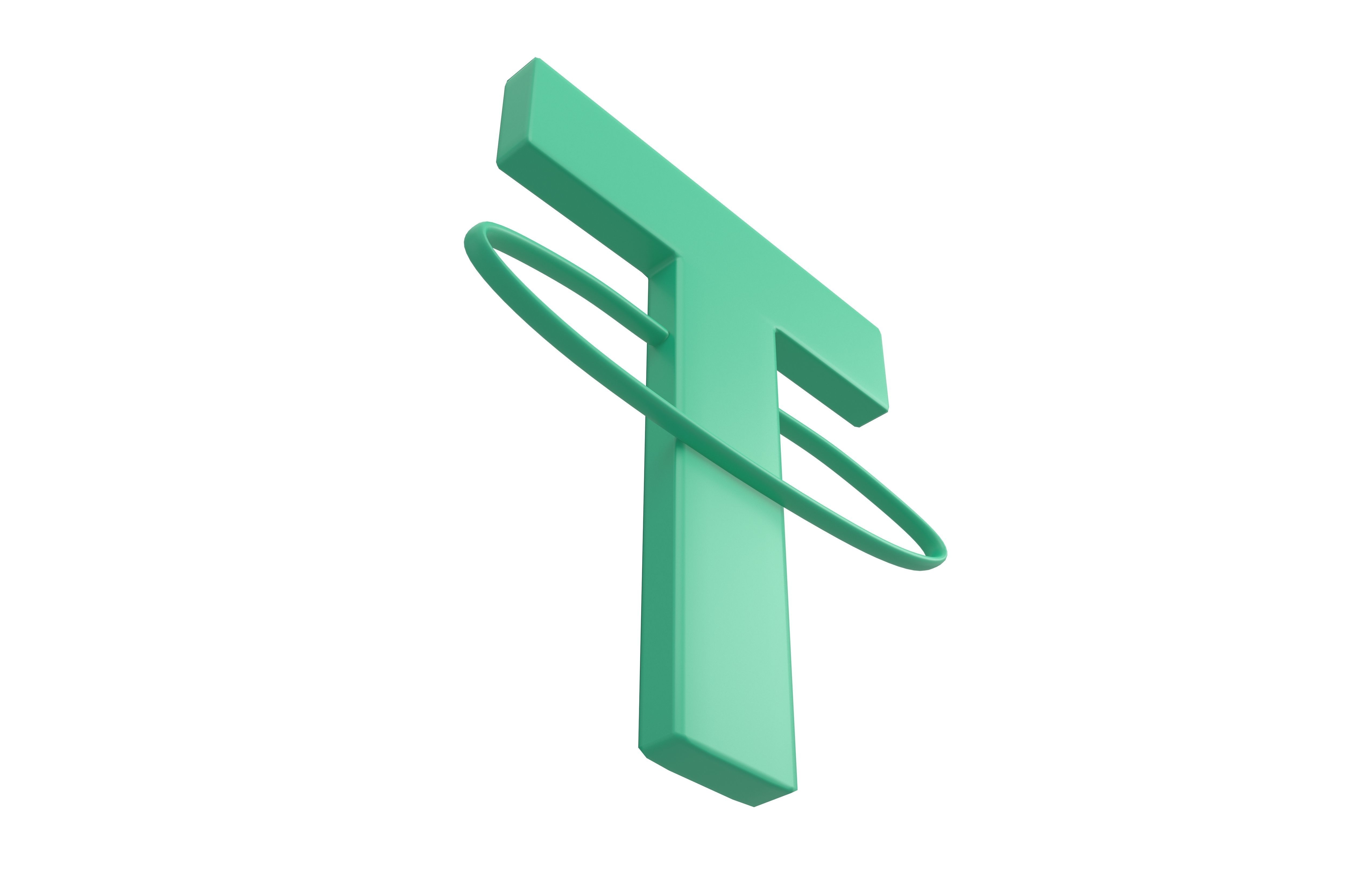Tether USDT Coin v3 001 Low-poly 3D model_3