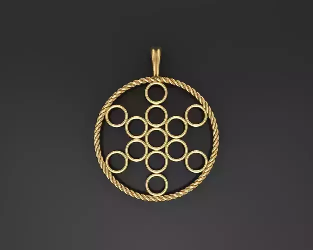 Pendant fruit of life 3D print model