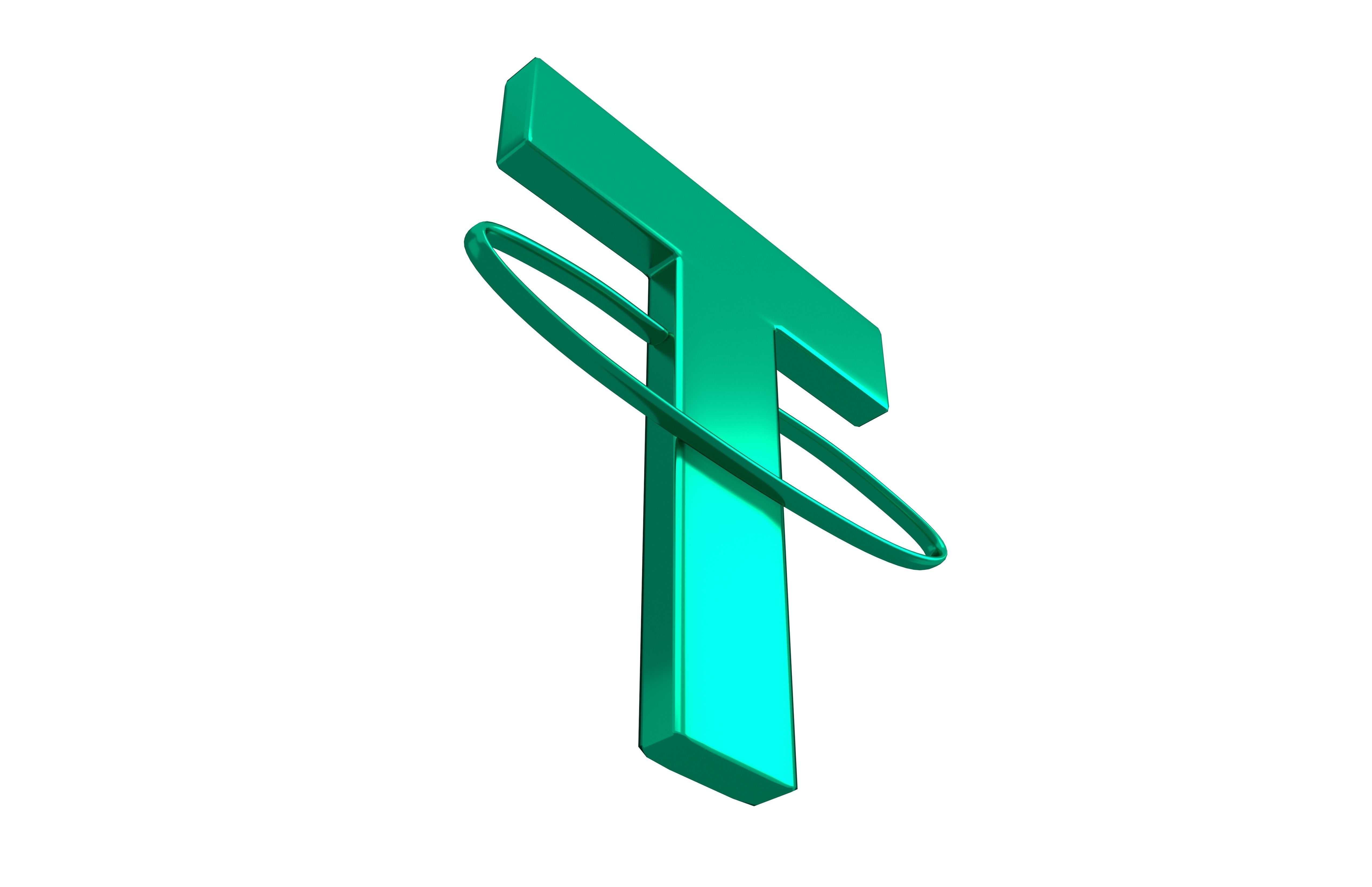 Tether USDT Coin v3 002 Low-poly 3D model_3