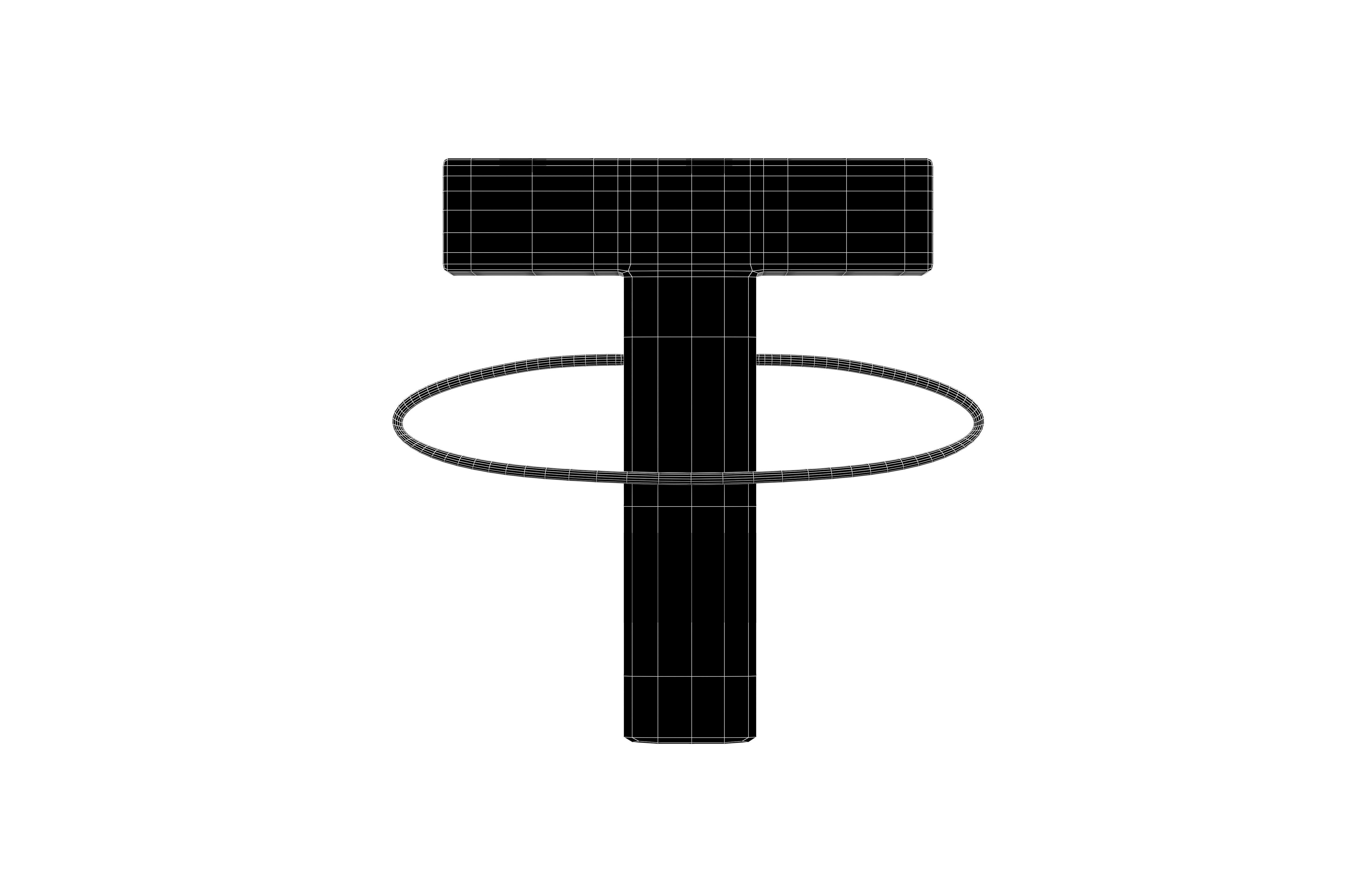 Tether USDT Coin v3 002 Low-poly 3D model_4