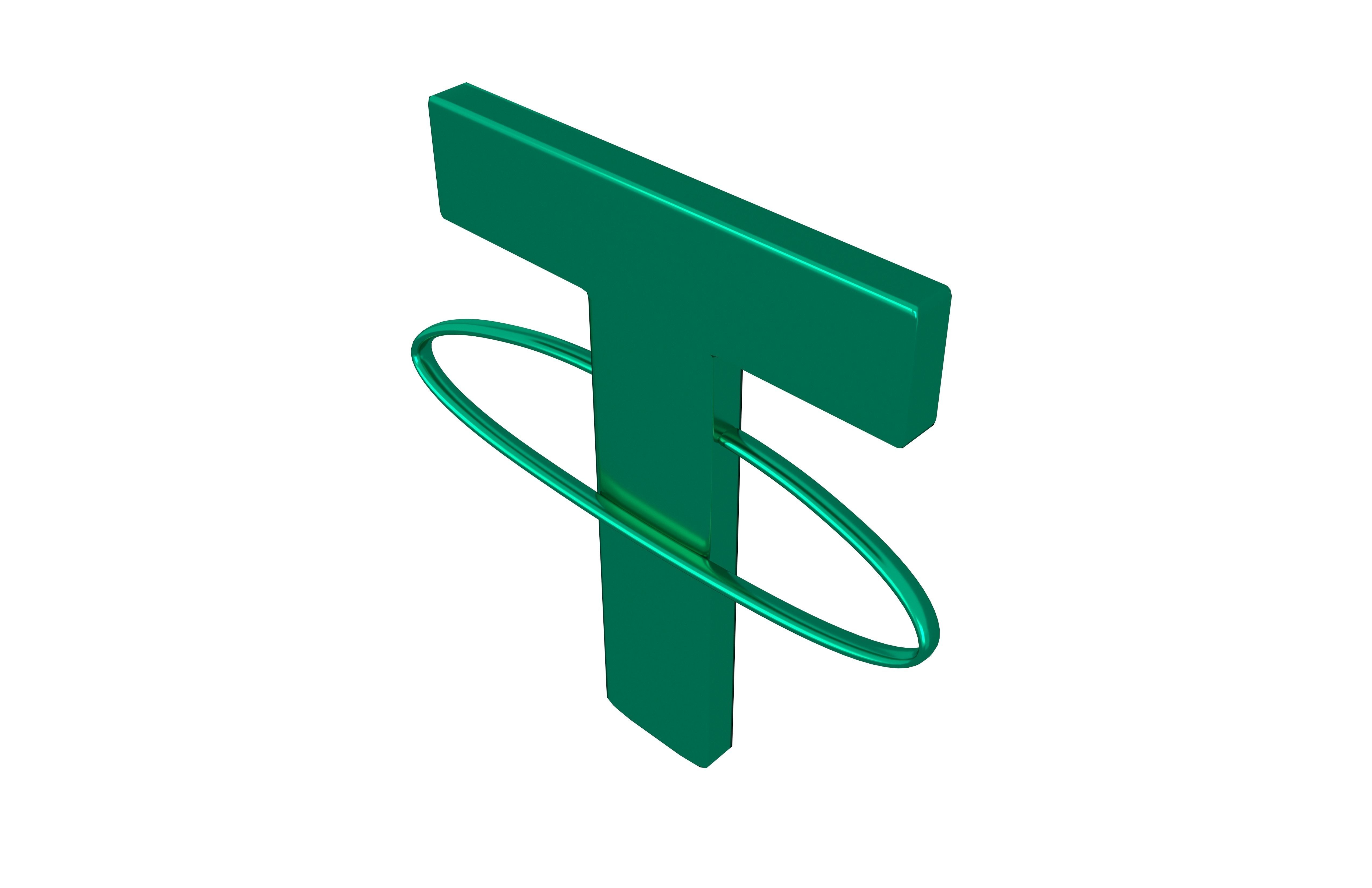 Tether USDT Coin v3 002 Low-poly 3D model_2