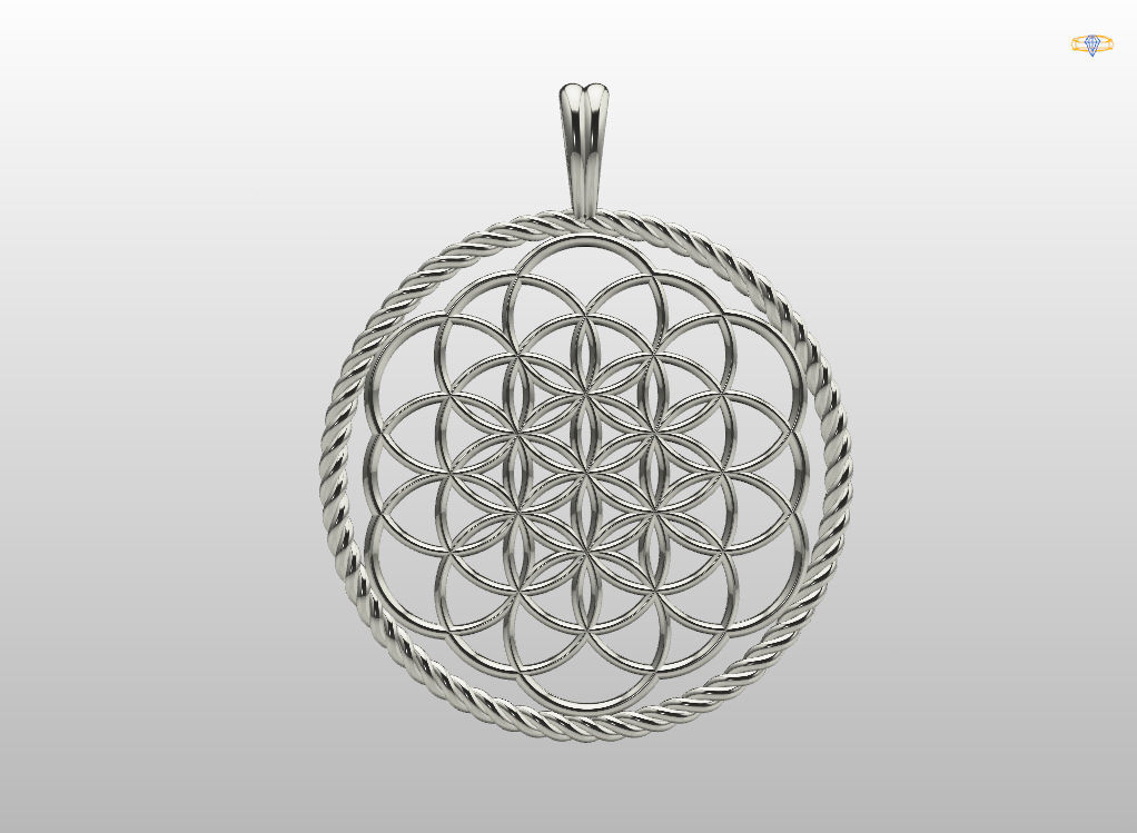 Flower of Life pendant 3D print model_11