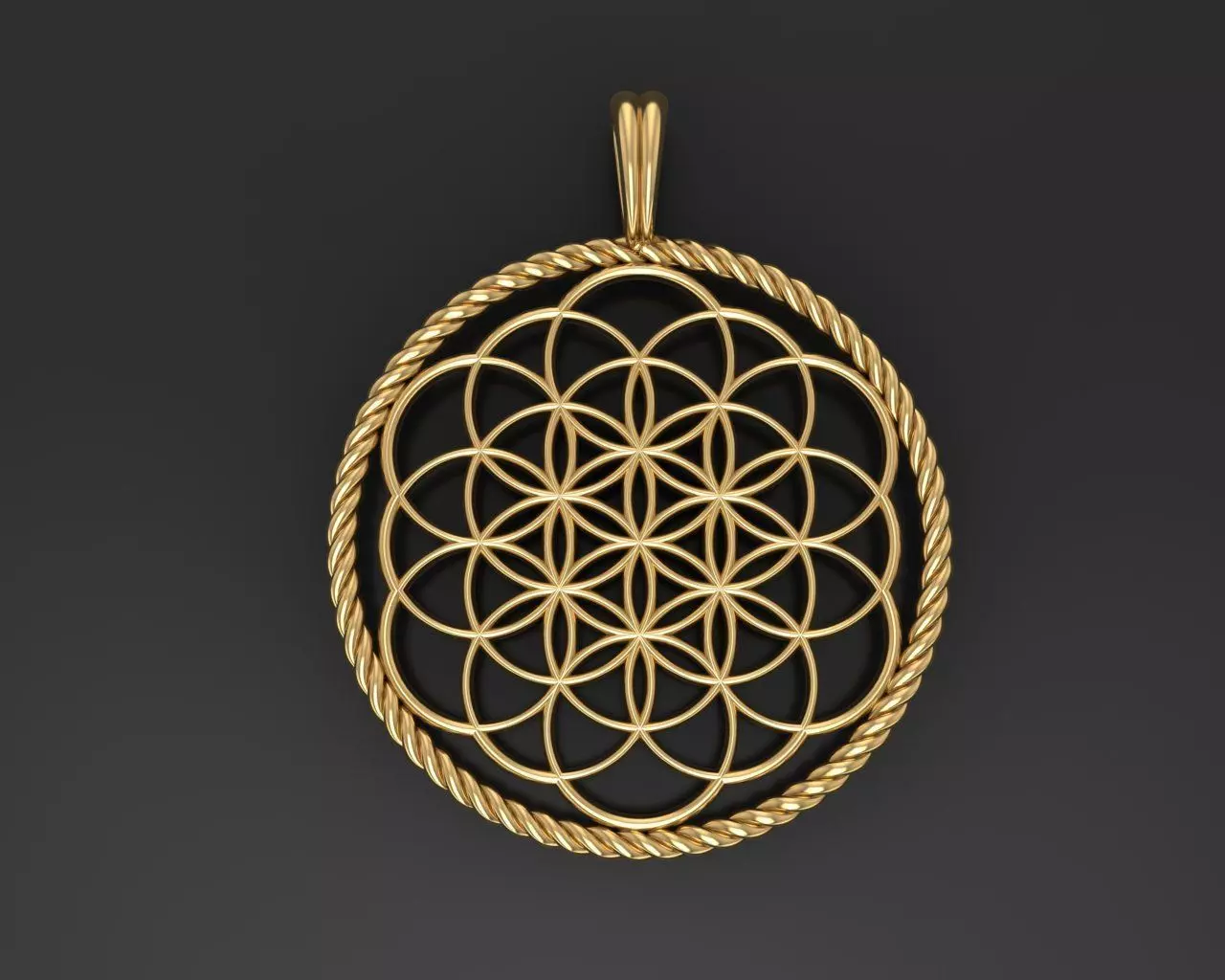 Flower of Life pendant 3D print model_0