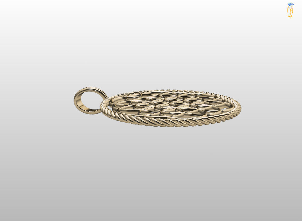 Flower of Life pendant 3D print model_8