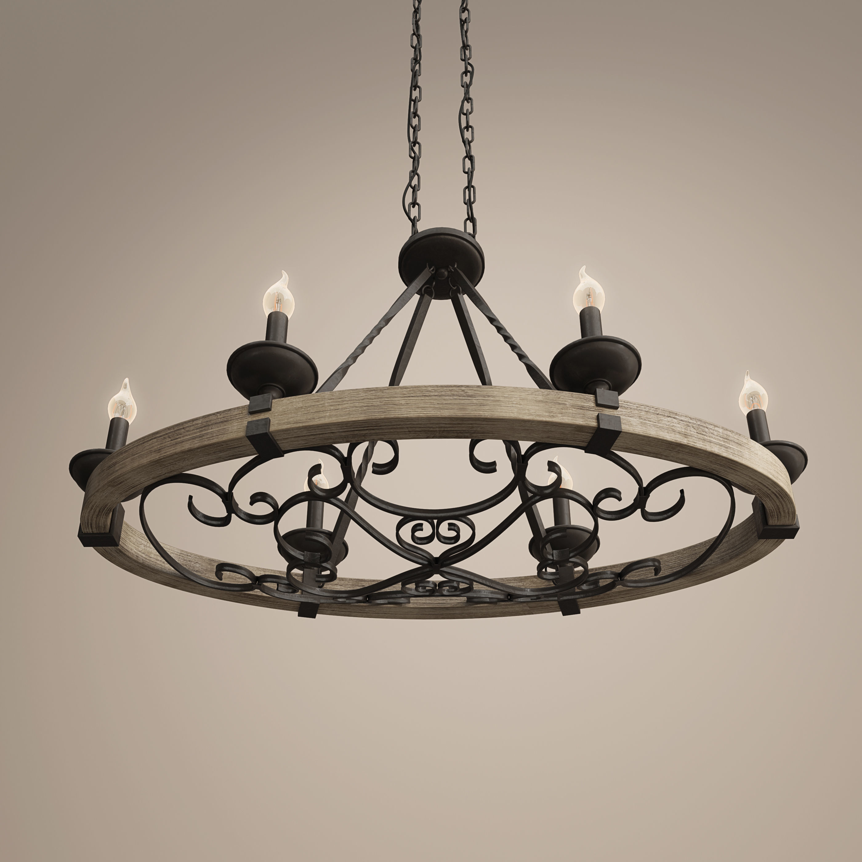 Kichler Taulbee 6 Light Oval Pendant 3D model_1