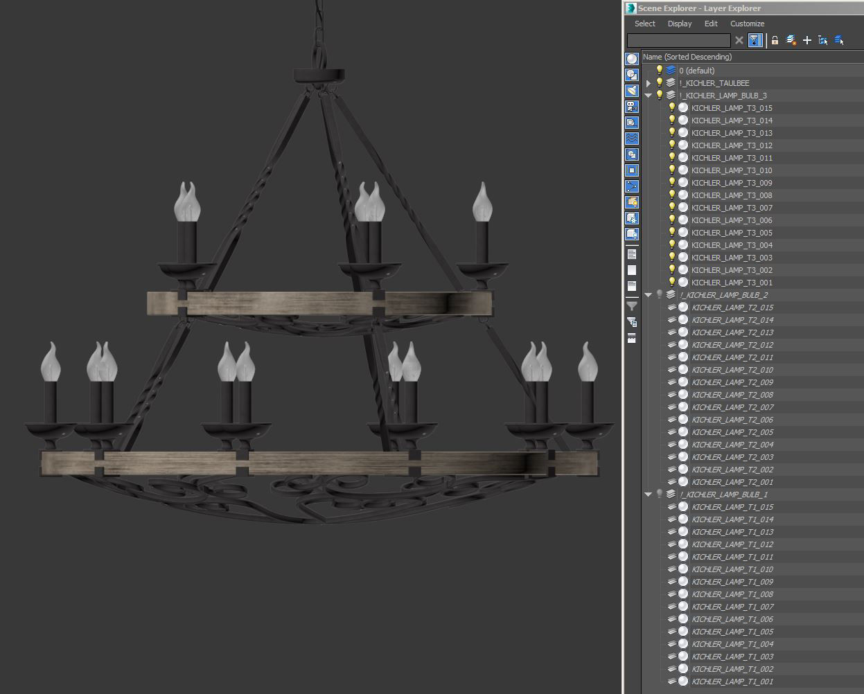 Kichler Taulbee 6 Light Oval Pendant 3D model_10