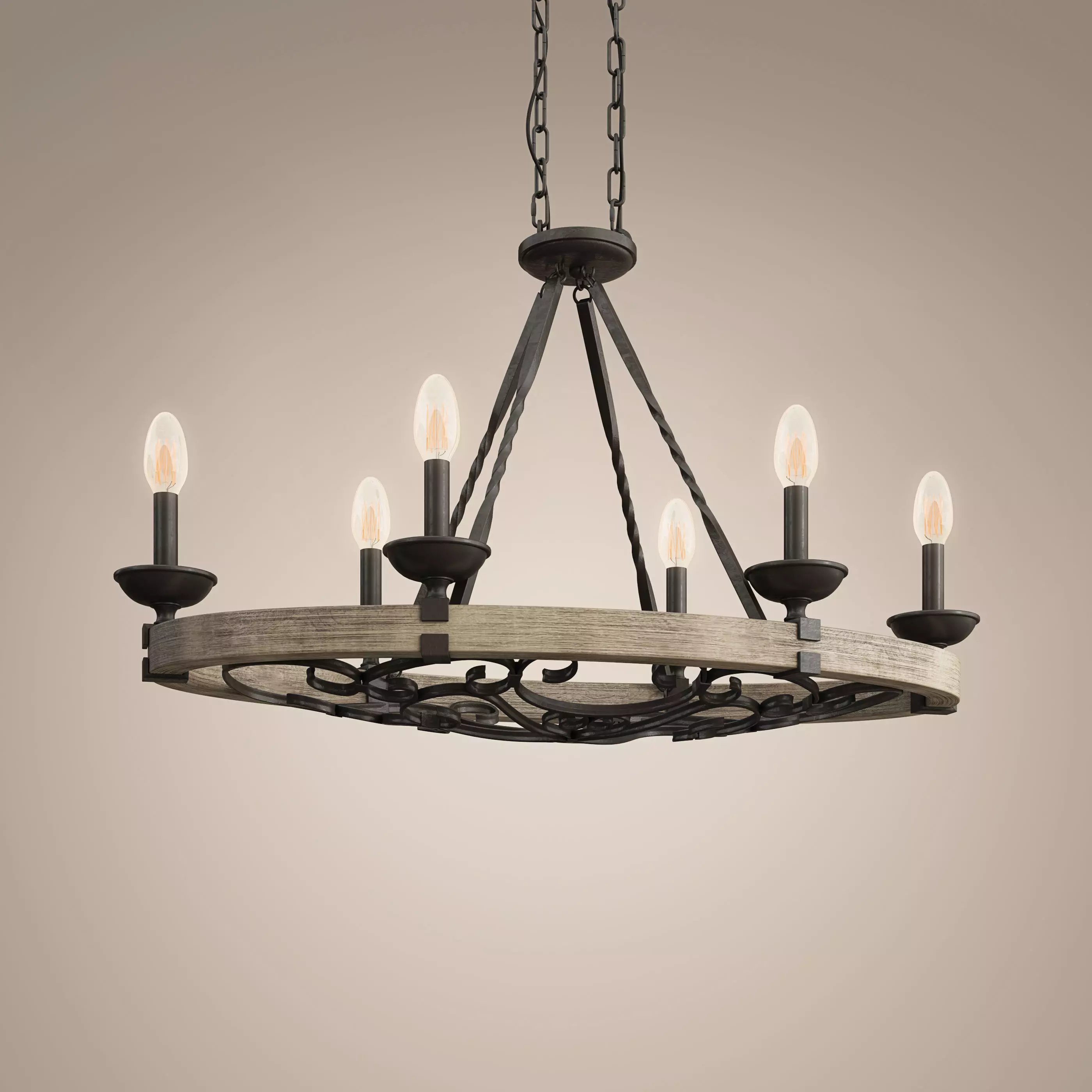 Kichler Taulbee 6 Light Oval Pendant 3D model_0