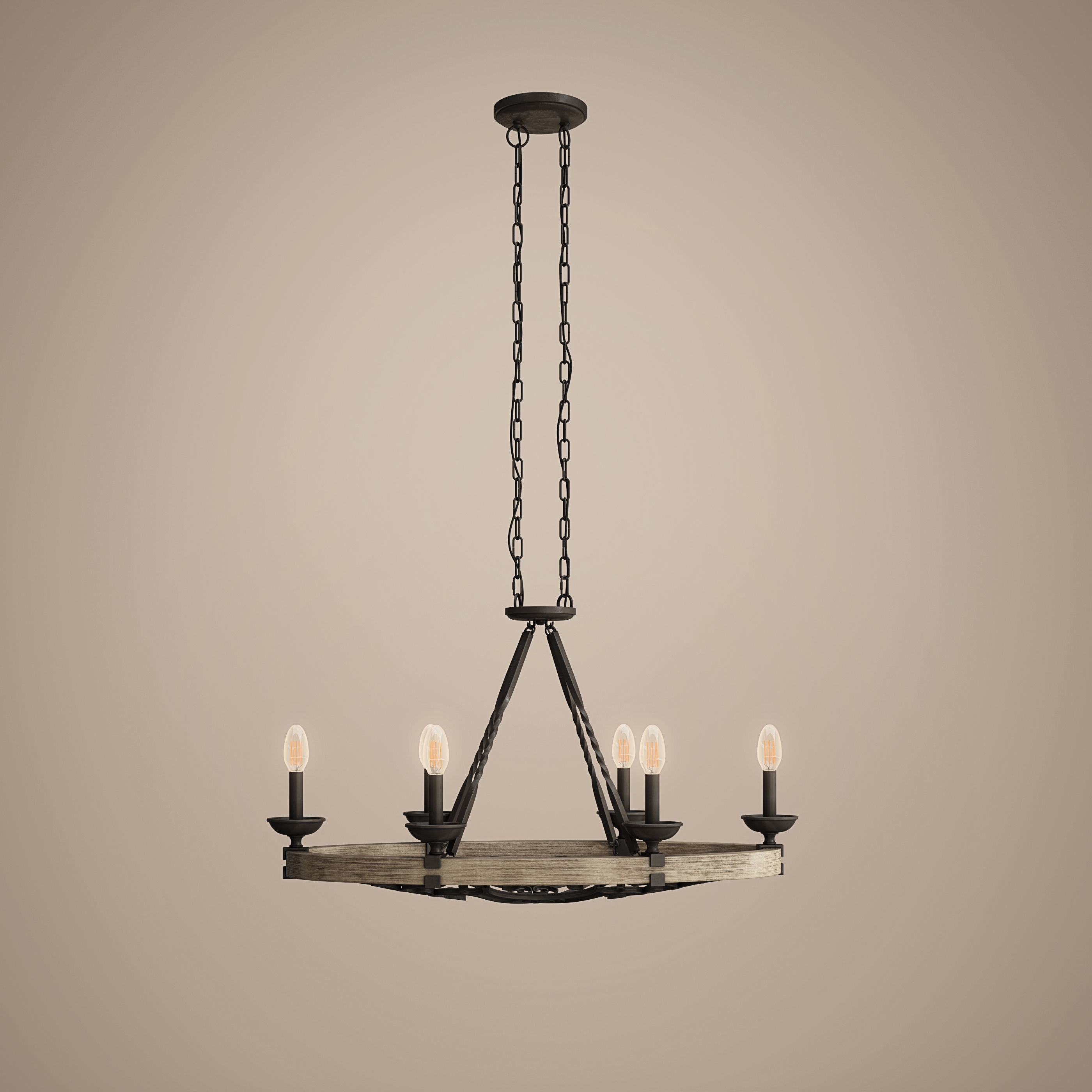 Kichler Taulbee 6 Light Oval Pendant 3D model_2
