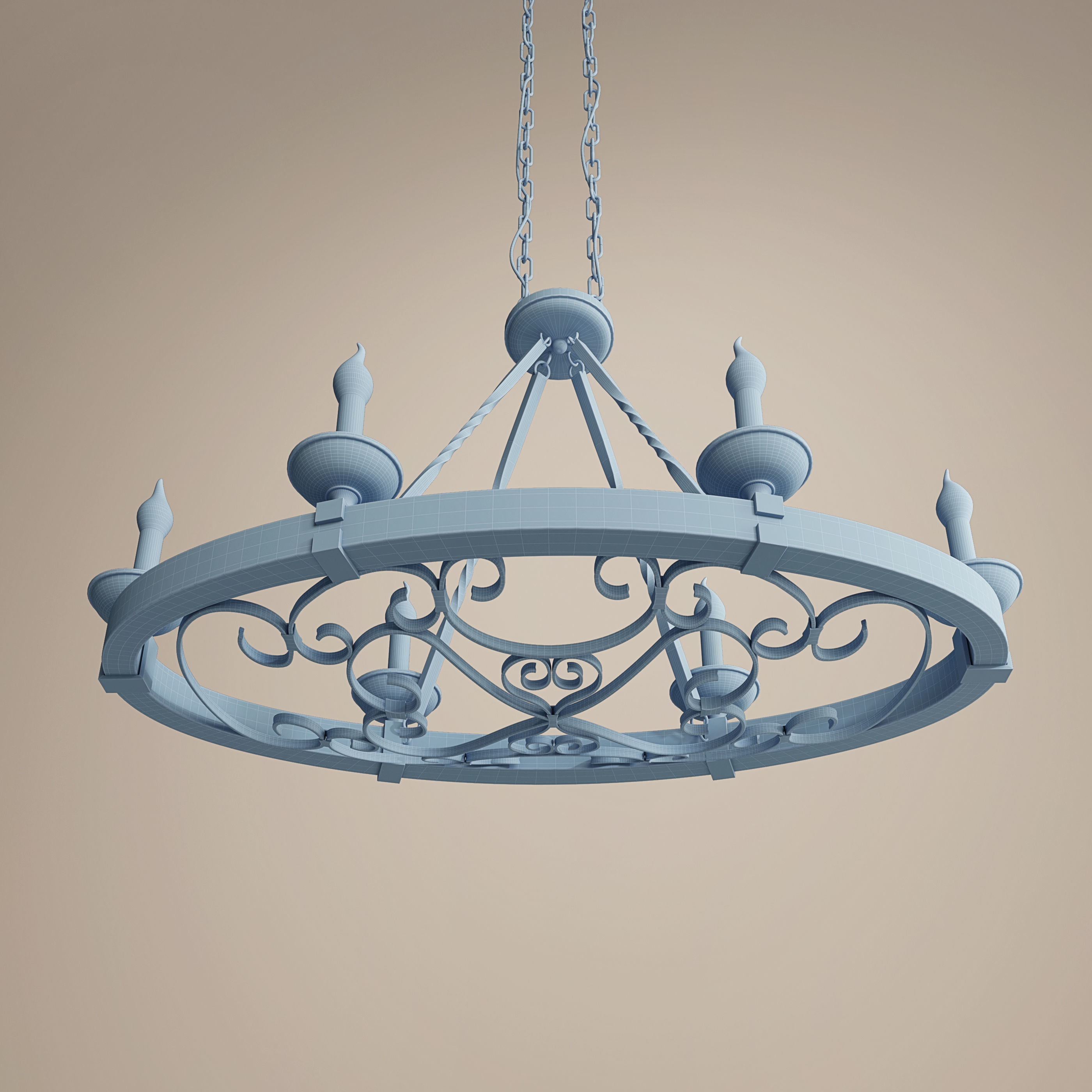 Kichler Taulbee 6 Light Oval Pendant 3D model_6
