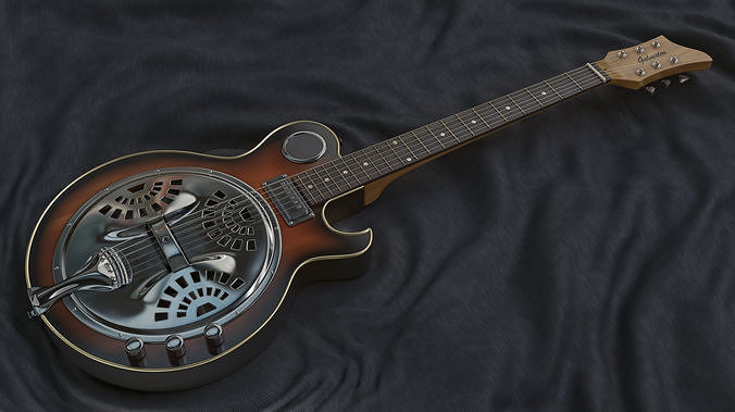 Electric Resonator Guitar Low-poly 3D model