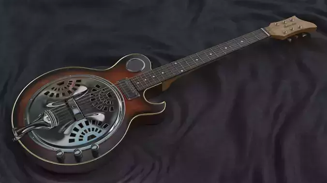 Electric Resonator Guitar Low-poly 3D model