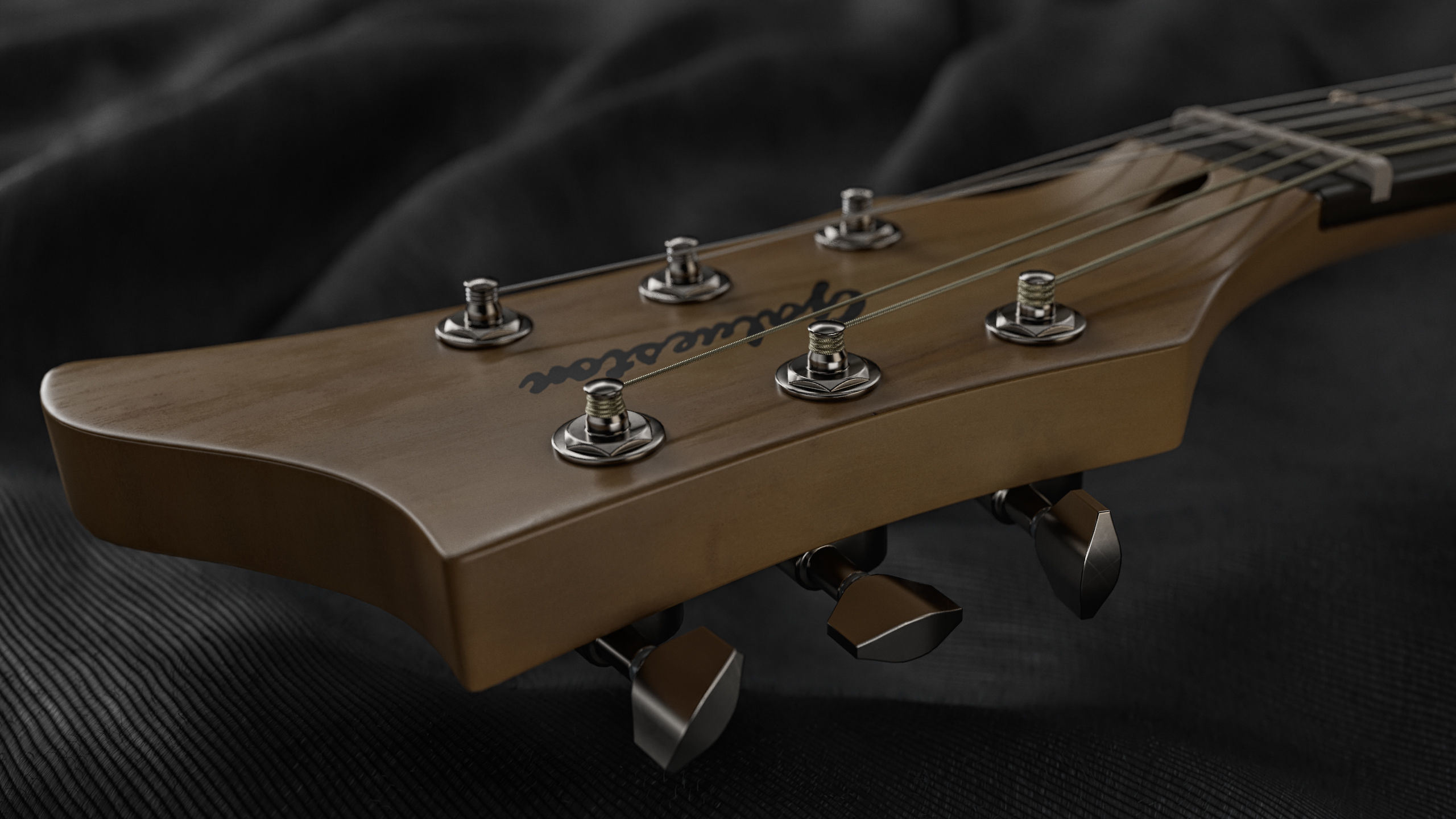Electric Resonator Guitar Low-poly 3D model_3