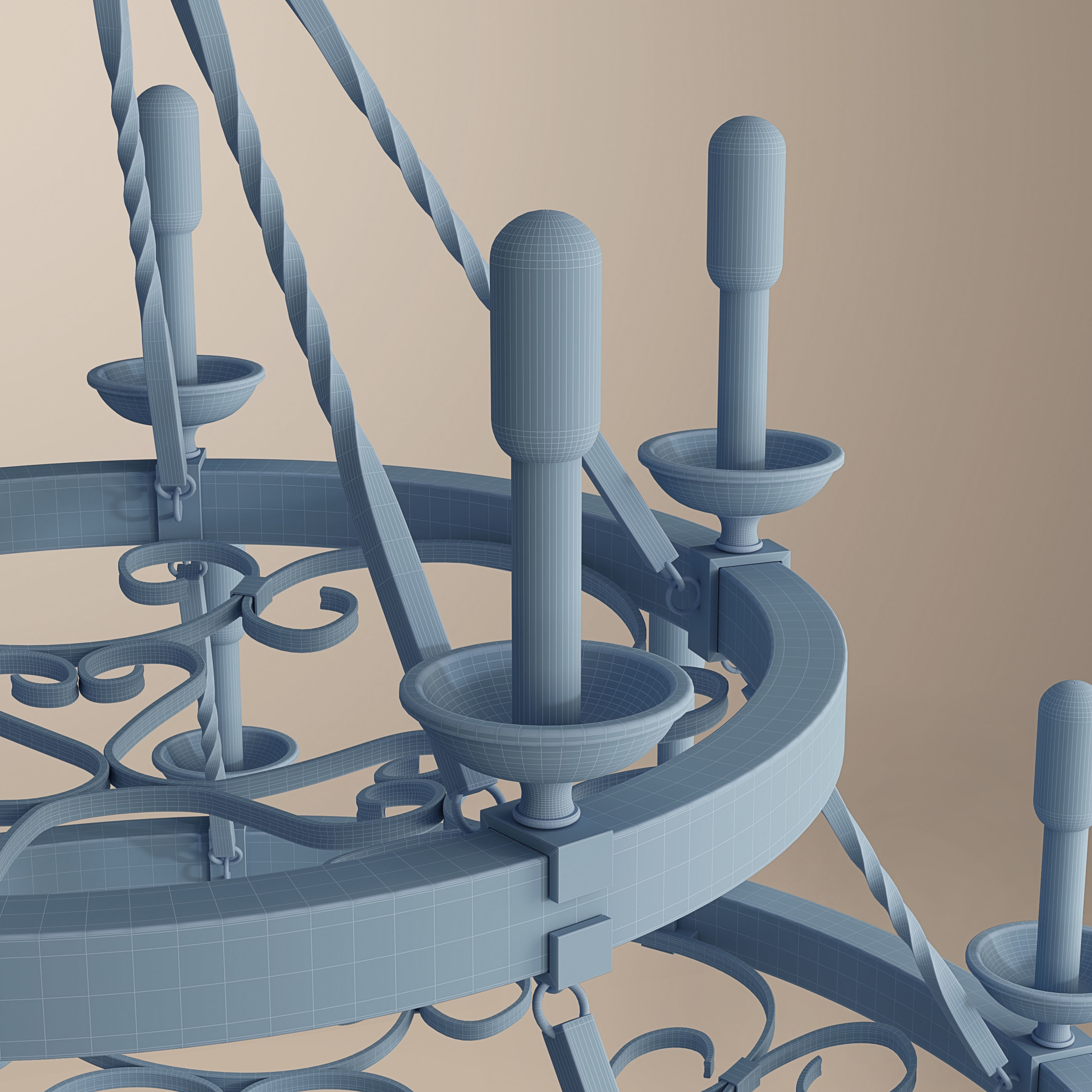 Kichler Taulbee 15 Light Chandelier 3D model_6