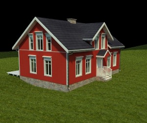 small Swedish house 3D model_13