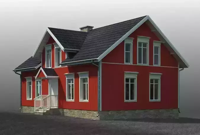 small Swedish house 3D model
