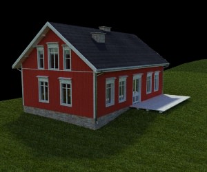 small Swedish house 3D model_3